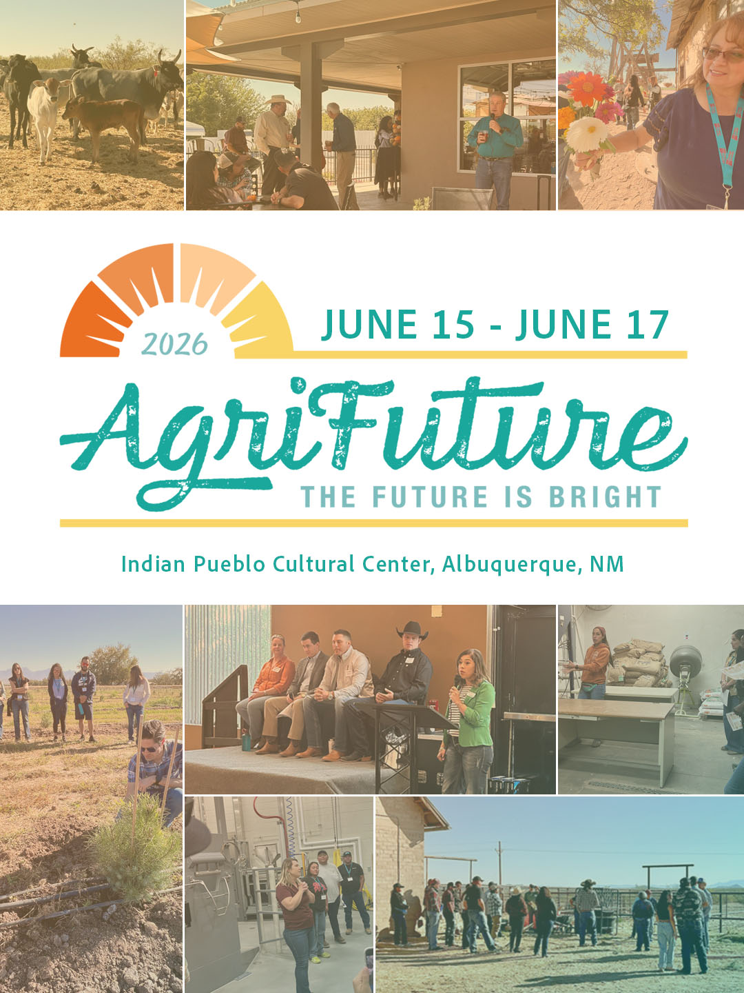 flyer for agrifuture conference with photos of past events